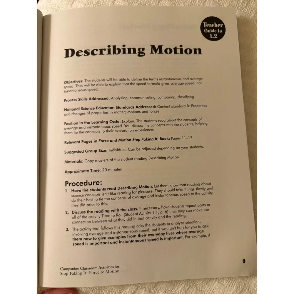 NSTA Press Stop Faking It Force and Motion Classroom Activities Physics Book